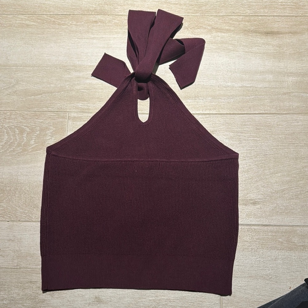 Banana Republic Plum Halter Knit Top NWT - Picture 3 of 4